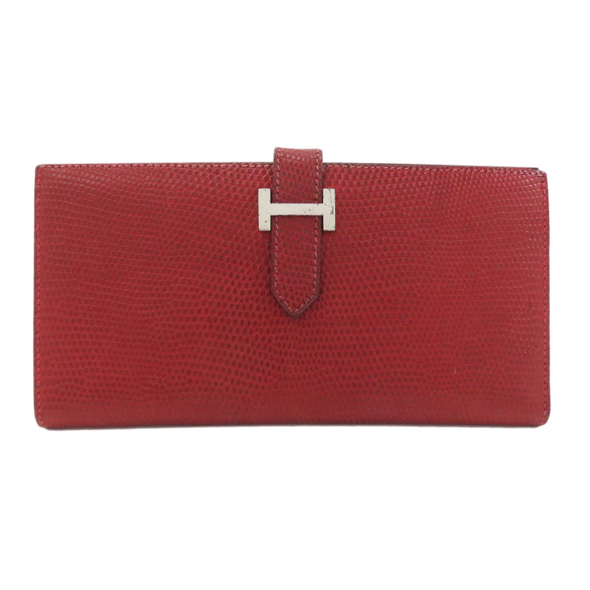 HERMES エルメス ベアンクラシック シルバー金具 長財布（小銭入れあり） リザード レディース 中古