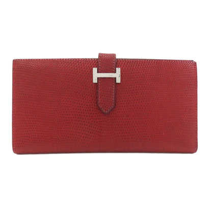 HERMES エルメス ベアンクラシック シルバー金具 長財布（小銭入れあり） リザード レディース 中古