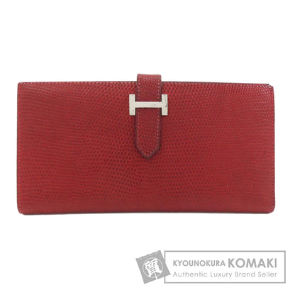 HERMES エルメス ベアンクラシック シルバー金具 長財布（小銭入れあり） リザード レディース 中古