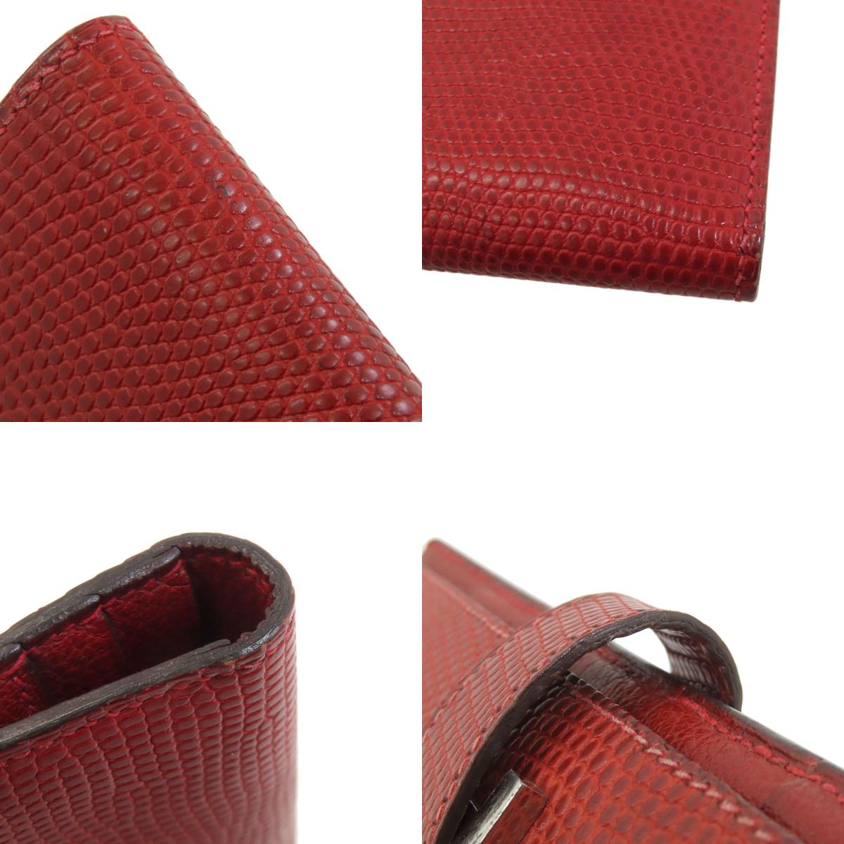 HERMES エルメス ベアンクラシック シルバー金具 長財布（小銭入れあり） リザード レディース 中古