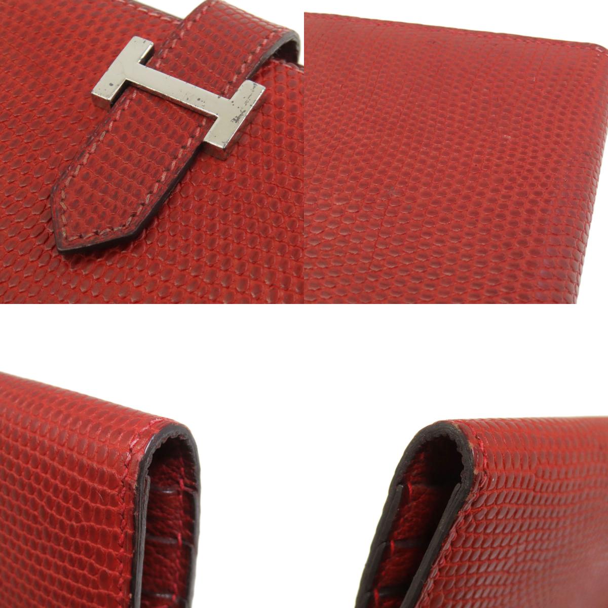 HERMES エルメス ベアンクラシック シルバー金具 長財布（小銭入れあり） リザード レディース 中古