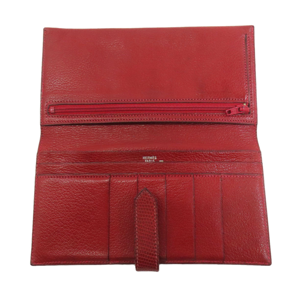 HERMES エルメス ベアンクラシック シルバー金具 長財布（小銭入れあり） リザード レディース 中古