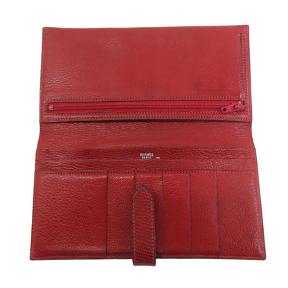 HERMES エルメス ベアンクラシック シルバー金具 長財布（小銭入れあり） リザード レディース 中古