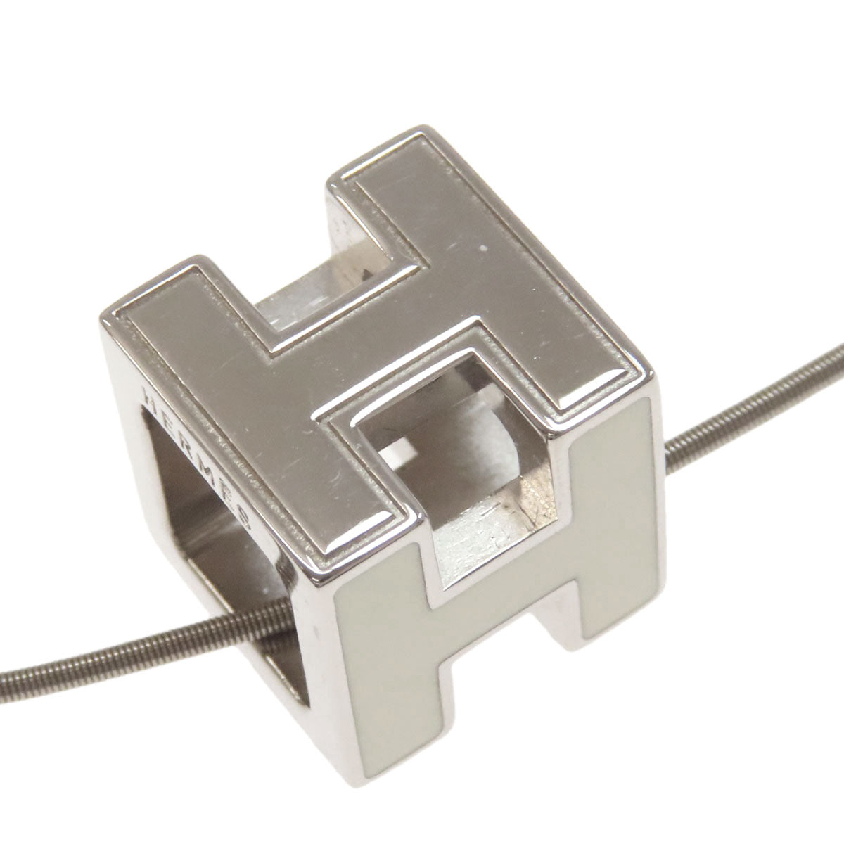 HERMES エルメス Hキューブ ネックレス 金属製 レディース 中古