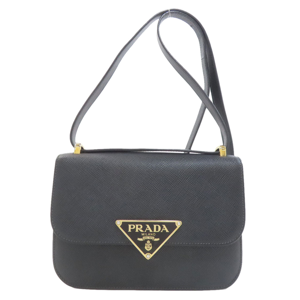 PRADA プラダ ロゴ金具 ショルダーバッグ サフィアーノ レディース 中古