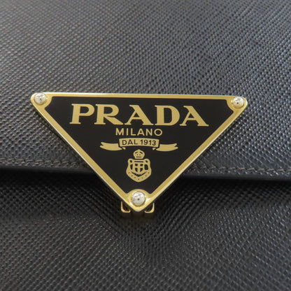 PRADA プラダ ロゴ金具 ショルダーバッグ サフィアーノ レディース 中古