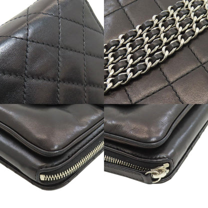 CHANEL シャネル チェーンショルダー マトラッセ シルバー金具 ショルダーバッグ ラムスキン レディース 中古