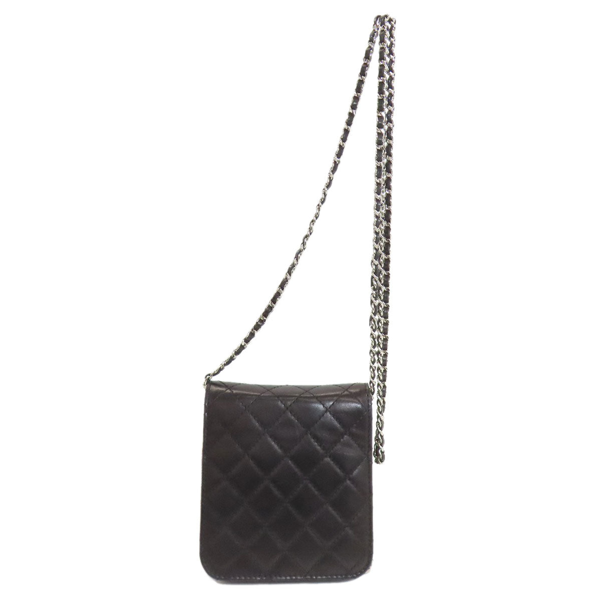 CHANEL シャネル チェーンショルダー マトラッセ シルバー金具 ショルダーバッグ ラムスキン レディース 中古