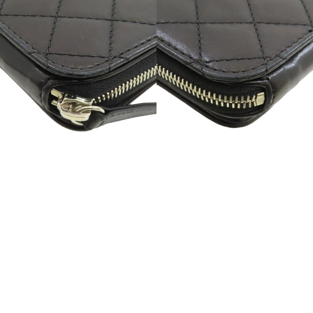 CHANEL シャネル チェーンショルダー マトラッセ シルバー金具 ショルダーバッグ ラムスキン レディース 中古