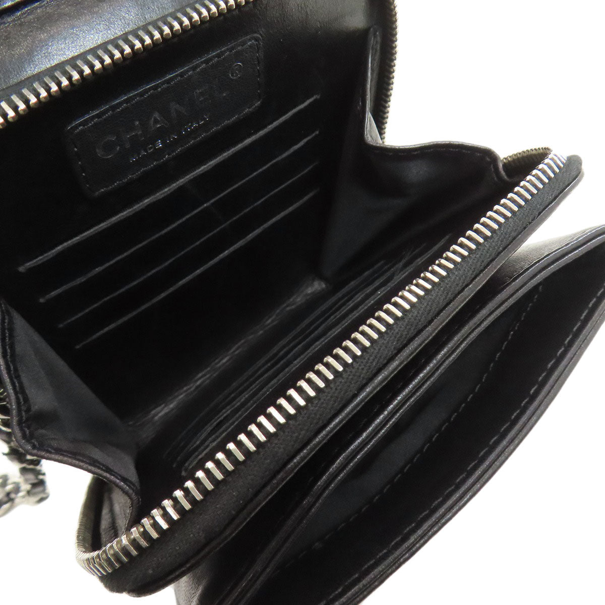 CHANEL シャネル チェーンショルダー マトラッセ シルバー金具 ショルダーバッグ ラムスキン レディース 中古