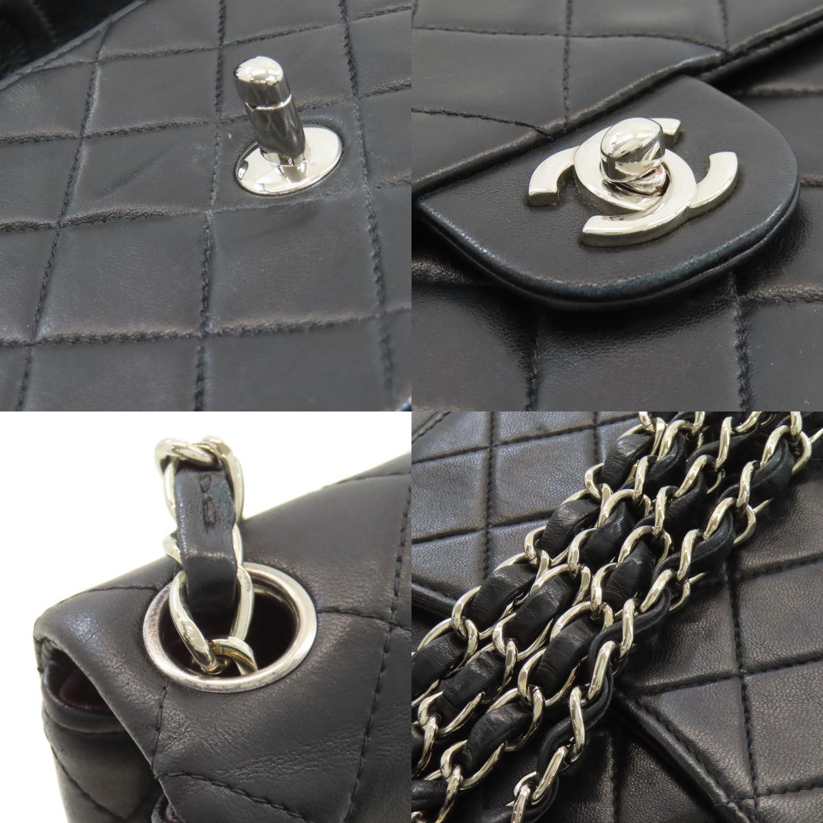 CHANEL シャネル チェーンショルダー マトラッセ シルバー金具 ショルダーバッグ ラムスキン レディース 中古