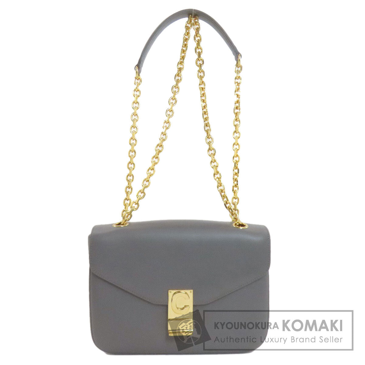 CELINE セリーヌ ミディアム C セー ショルダーバッグ カーフ レディース 中古