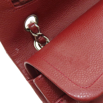 CHANEL シャネル マトラッセ ダブルフラップ シルバー金具 ショルダーバッグ グレインド カーフスキン レディース 中古