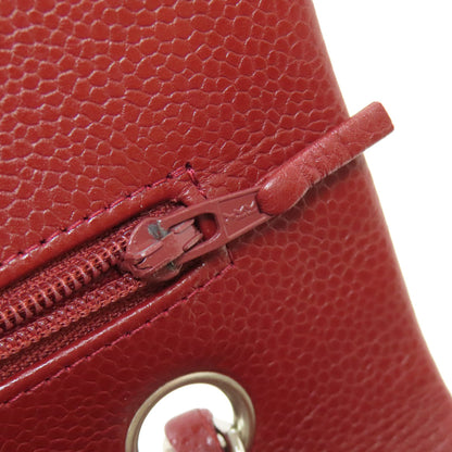 CHANEL シャネル マトラッセ ダブルフラップ シルバー金具 ショルダーバッグ グレインド カーフスキン レディース 中古