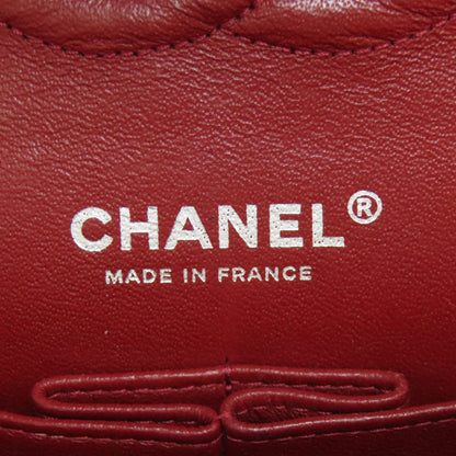 CHANEL シャネル マトラッセ ダブルフラップ シルバー金具 ショルダーバッグ グレインド カーフスキン レディース 中古