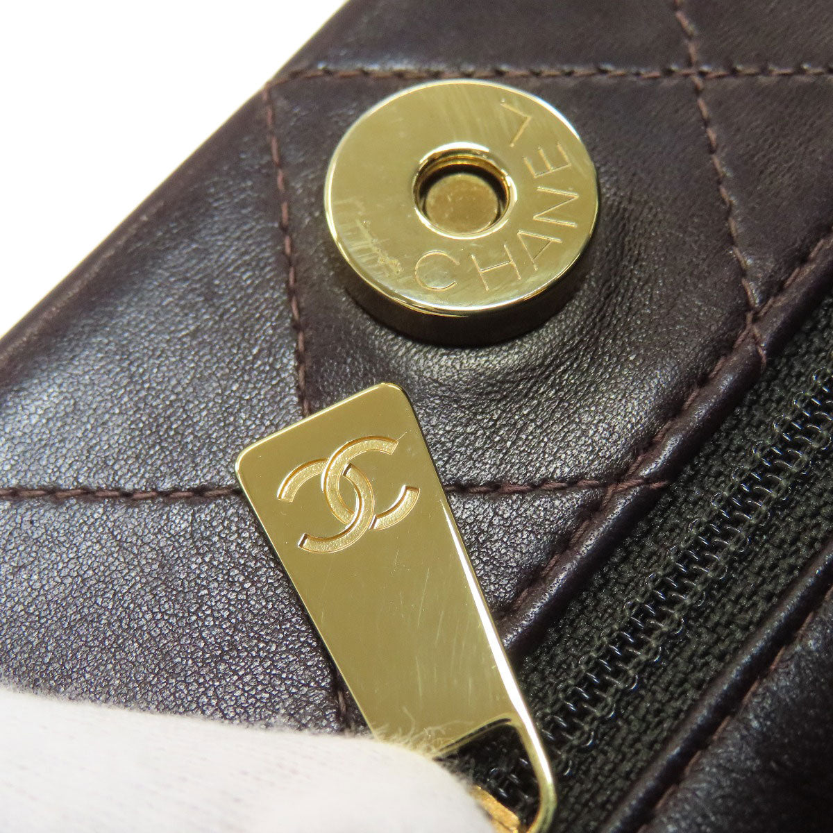 CHANEL シャネル マトラッセ チェーントート ゴールド金具 ショルダーバッグ ラムスキン レディース 中古