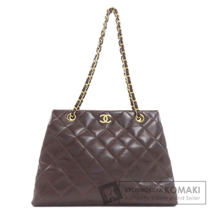 CHANEL シャネル マトラッセ チェーントート ゴールド金具 ショルダーバッグ ラムスキン レディース 中古