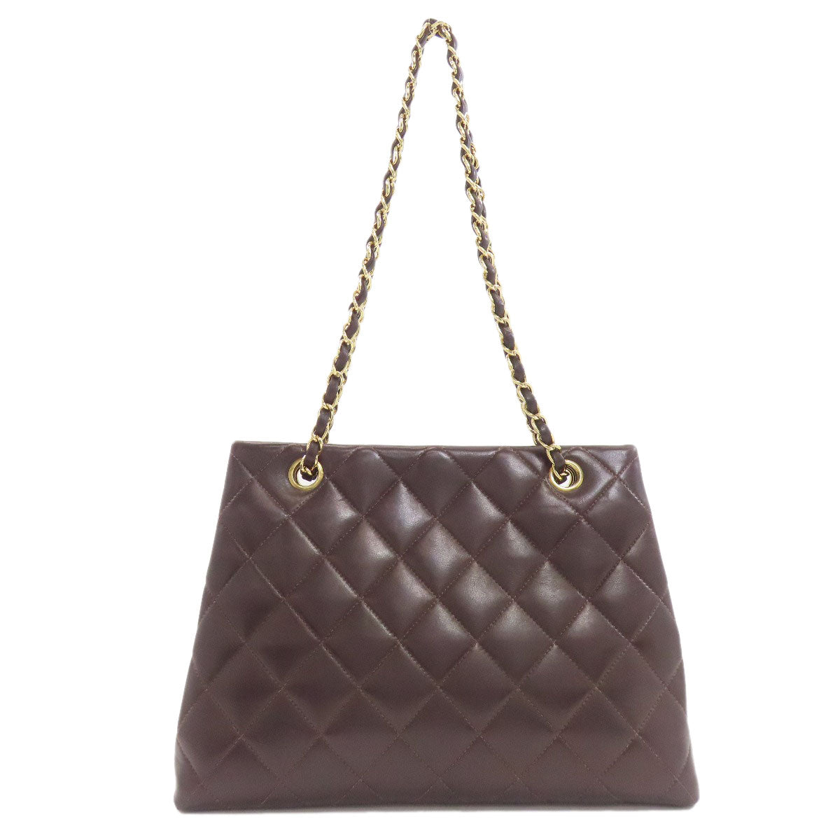 CHANEL シャネル マトラッセ チェーントート ゴールド金具 ショルダーバッグ ラムスキン レディース 中古