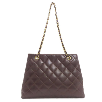 CHANEL シャネル マトラッセ チェーントート ゴールド金具 ショルダーバッグ ラムスキン レディース 中古
