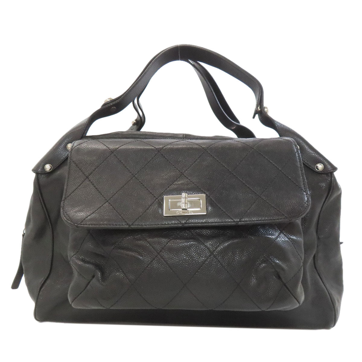 CHANEL シャネル マトラッセ シルバー金具 トートバッグ グレインド カーフスキン レディース 中古