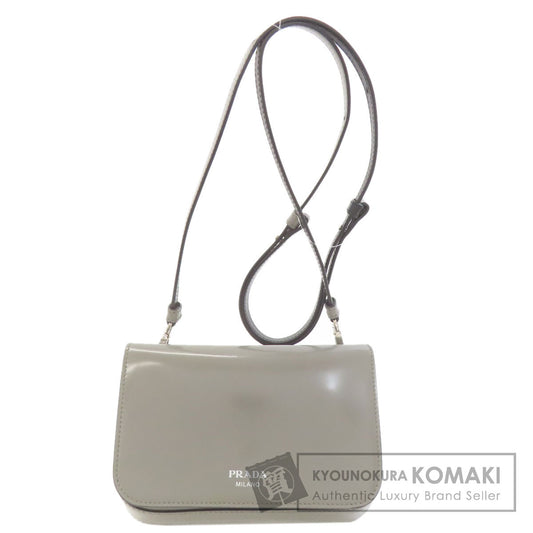 PRADA プラダ ロゴ ブラッシュドレザー ショルダーバッグ レザー レディース 中古