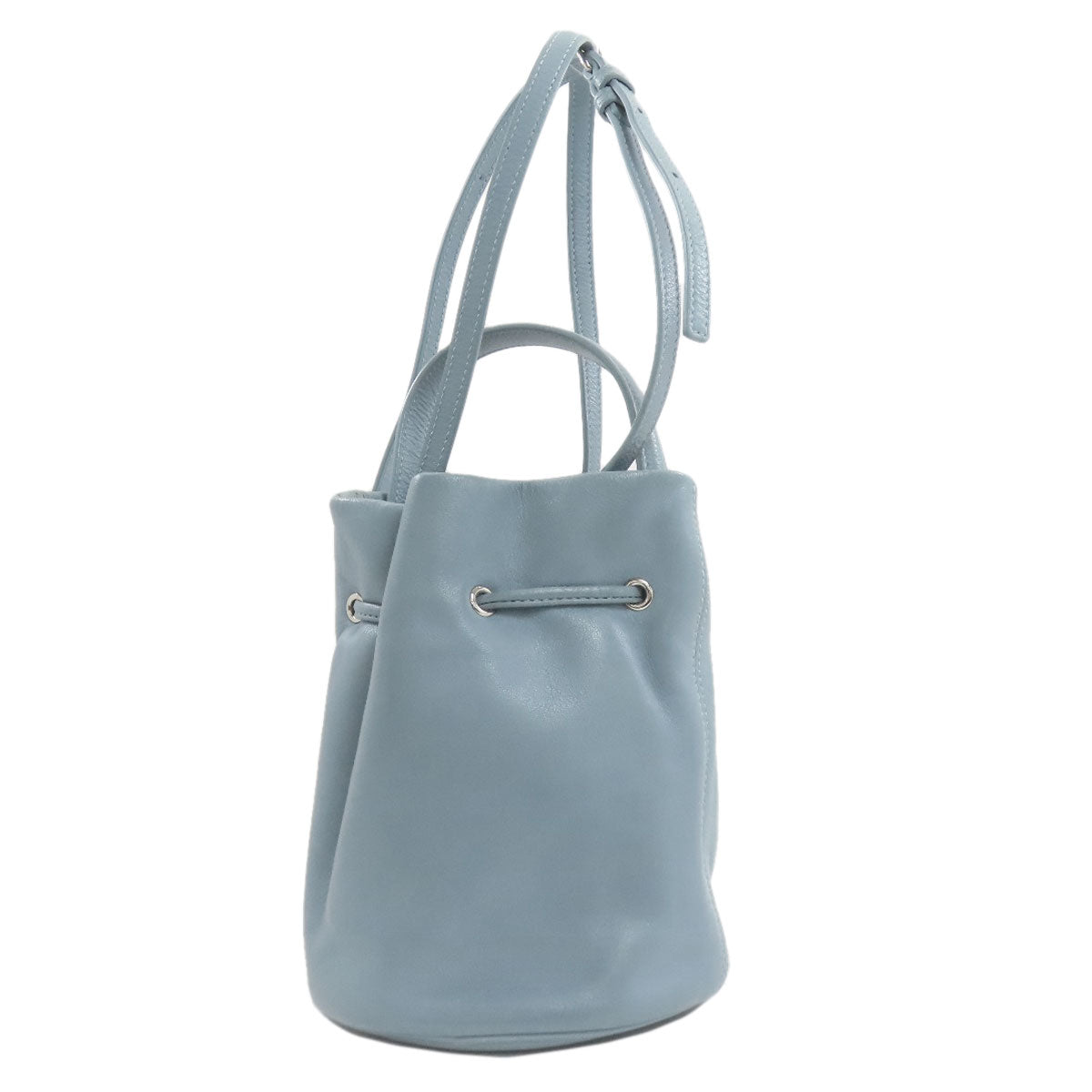 BALENCIAGA バレンシアガ 638342 ドローストリング バケット 2WAY ハンドバッグ レザー レディース 中古