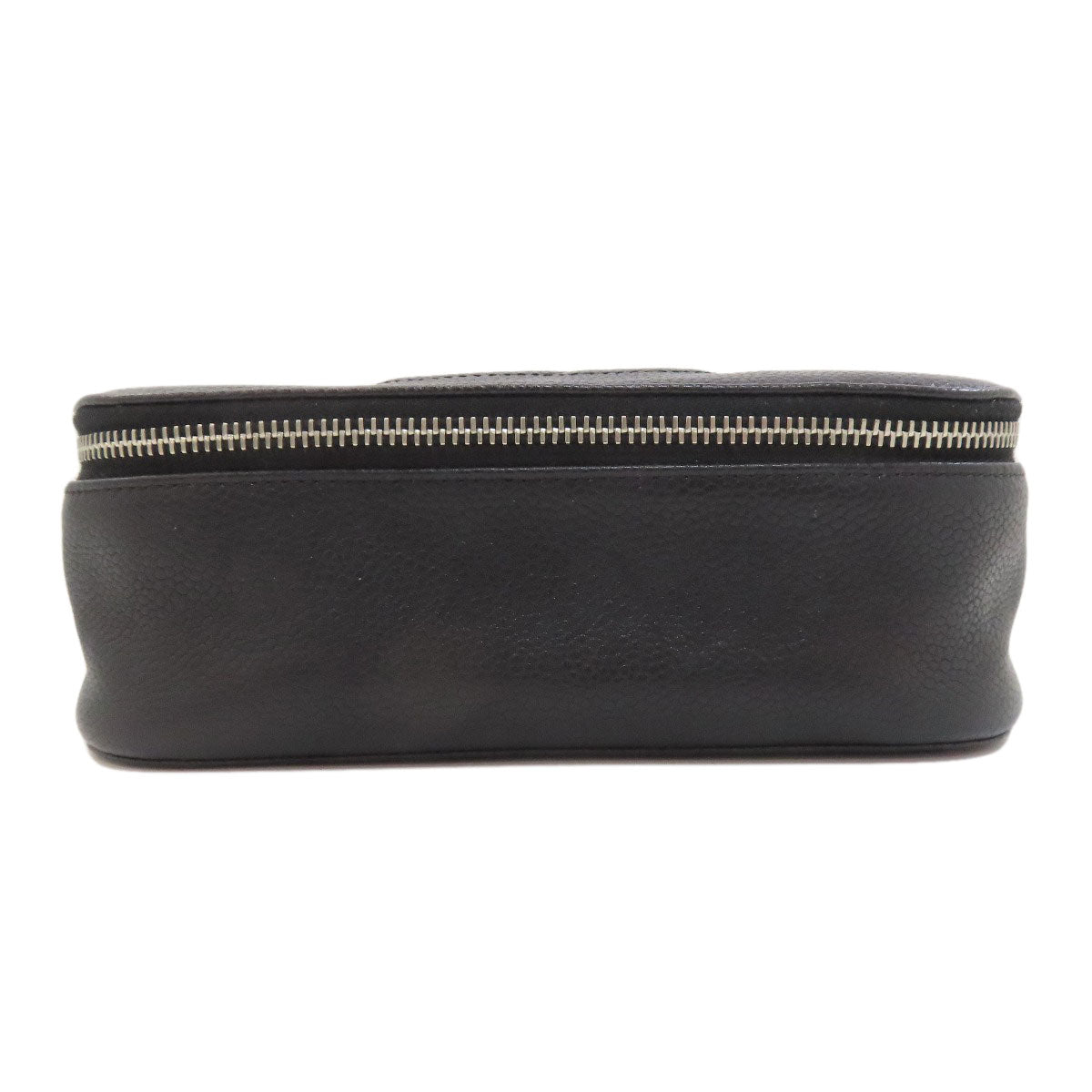 CHANEL シャネル ココマーク シルバー金具 化粧ポーチ グレインド カーフスキン レディース 中古