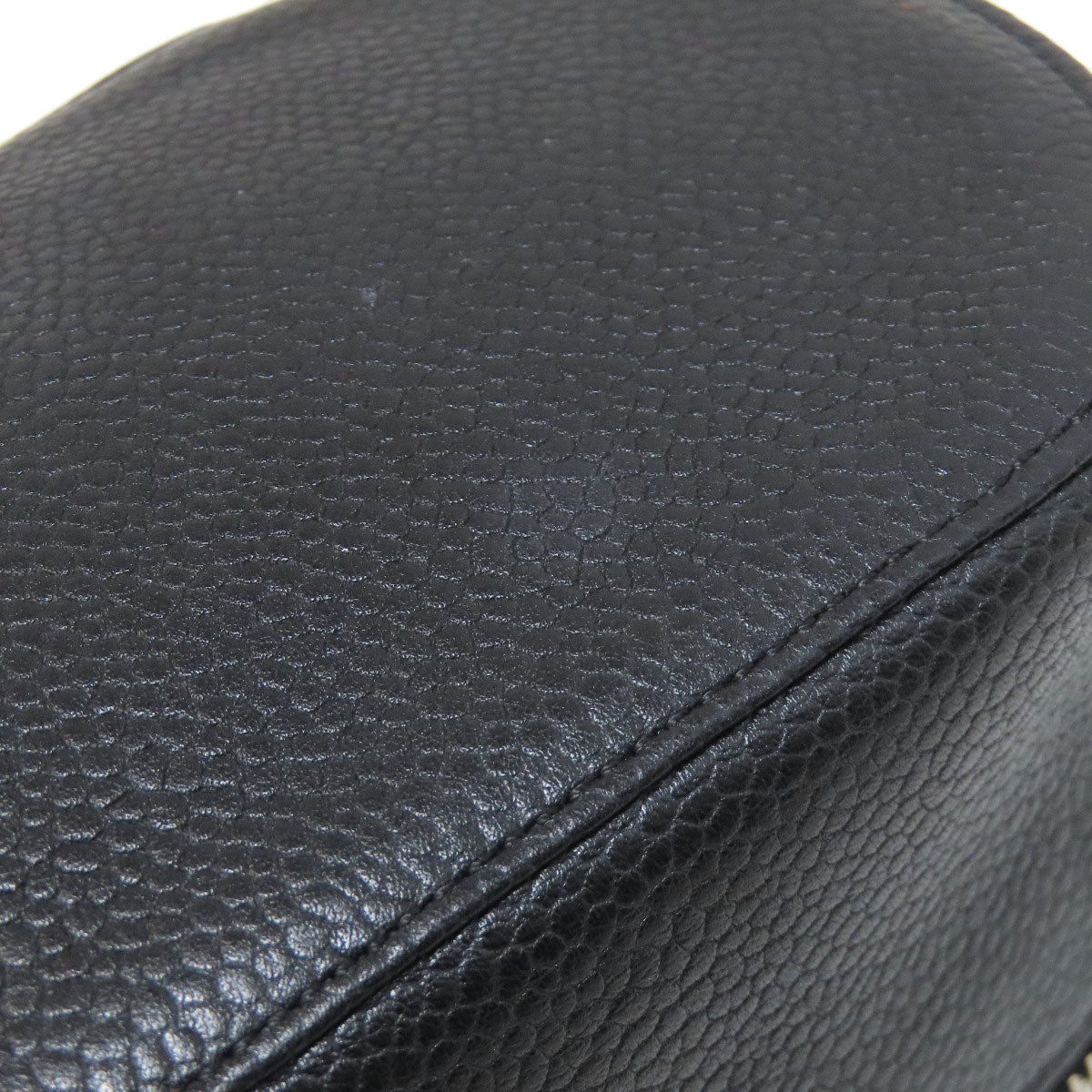 CHANEL シャネル ココマーク シルバー金具 化粧ポーチ グレインド カーフスキン レディース 中古