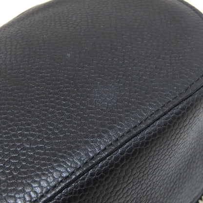 CHANEL シャネル ココマーク シルバー金具 化粧ポーチ グレインド カーフスキン レディース 中古