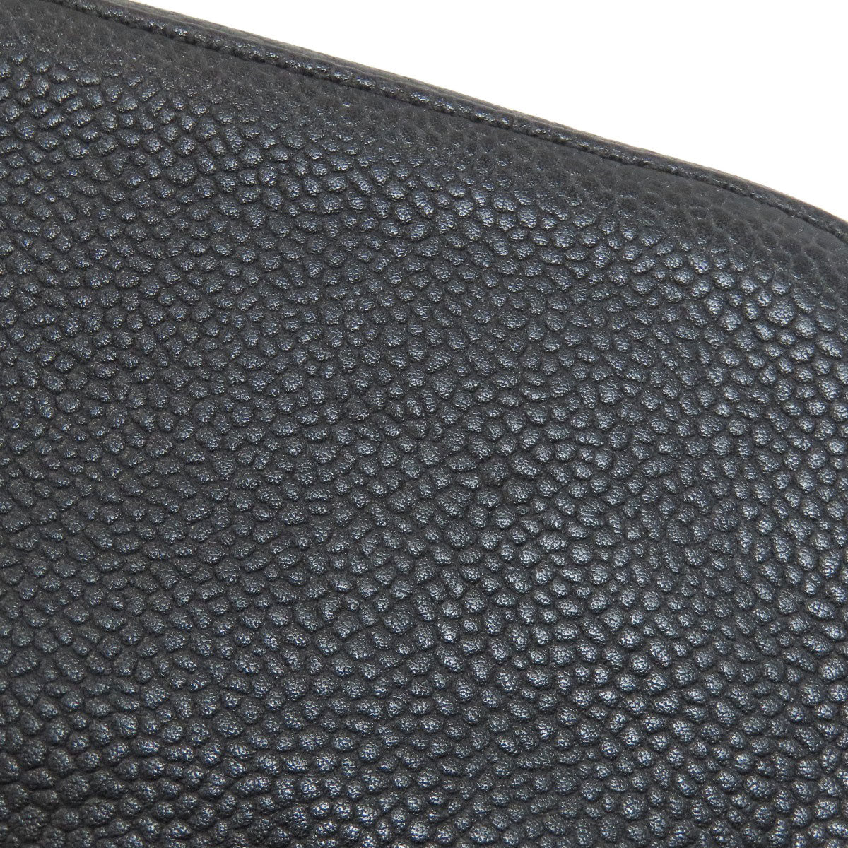 CHANEL シャネル ココマーク シルバー金具 化粧ポーチ グレインド カーフスキン レディース 中古