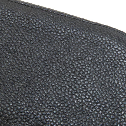 CHANEL シャネル ココマーク シルバー金具 化粧ポーチ グレインド カーフスキン レディース 中古