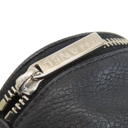 CHANEL シャネル ココマーク シルバー金具 化粧ポーチ グレインド カーフスキン レディース 中古