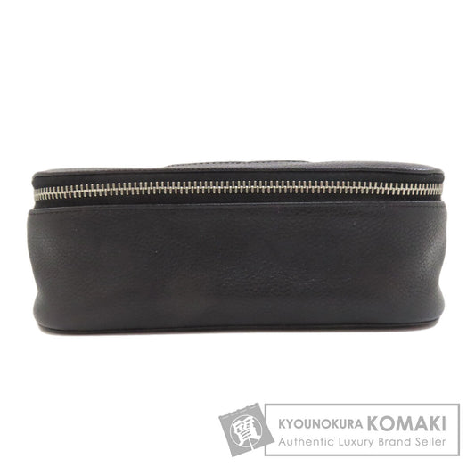 CHANEL シャネル ココマーク シルバー金具 化粧ポーチ グレインド カーフスキン レディース 中古