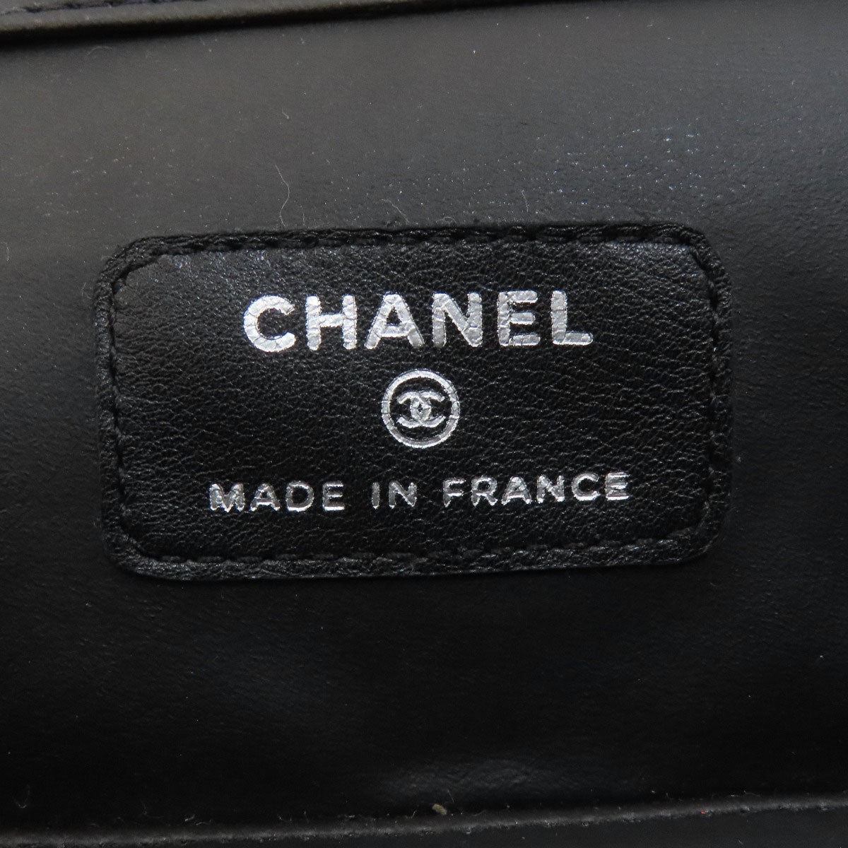 CHANEL シャネル ココマーク シルバー金具 化粧ポーチ グレインド カーフスキン レディース 中古