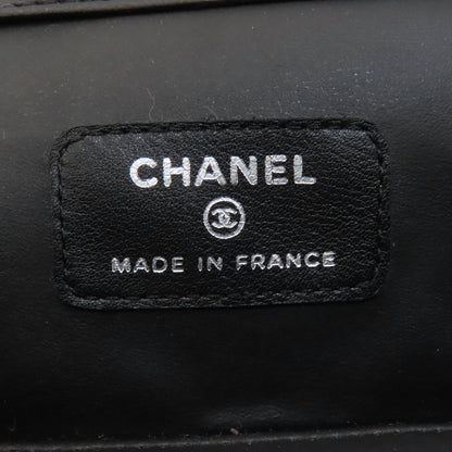 CHANEL シャネル ココマーク シルバー金具 化粧ポーチ グレインド カーフスキン レディース 中古