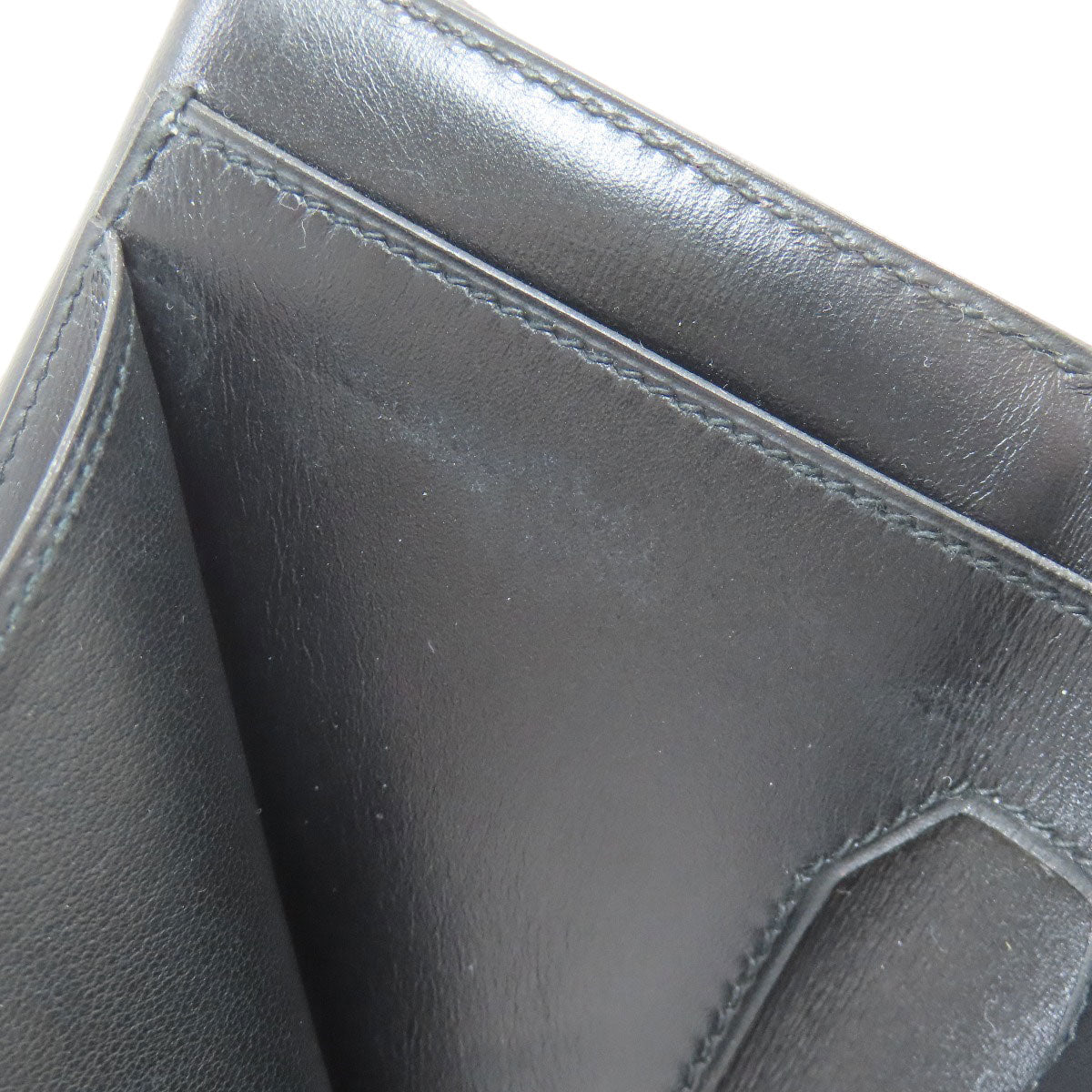 HERMES エルメス 三つ折り コンパクトウォレット ゴールド金具 二つ折り財布（小銭入れあり） ボックスカーフ レディース 中古