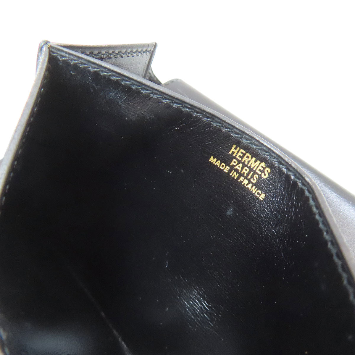 HERMES エルメス 三つ折り コンパクトウォレット ゴールド金具 二つ折り財布（小銭入れあり） ボックスカーフ レディース 中古