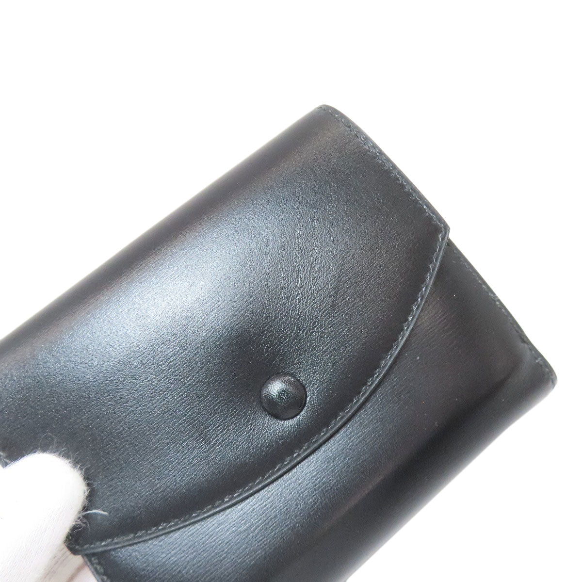 HERMES エルメス 三つ折り コンパクトウォレット ゴールド金具 二つ折り財布（小銭入れあり） ボックスカーフ レディース 中古
