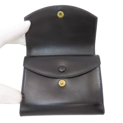 HERMES エルメス 三つ折り コンパクトウォレット ゴールド金具 二つ折り財布（小銭入れあり） ボックスカーフ レディース 中古