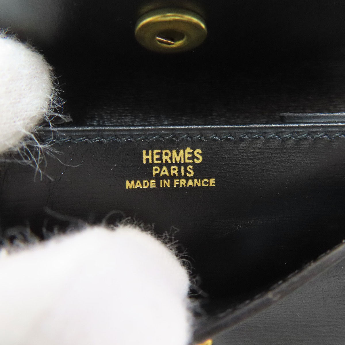 HERMES エルメス 三つ折り コンパクトウォレット ゴールド金具 二つ折り財布（小銭入れあり） ボックスカーフ レディース 中古