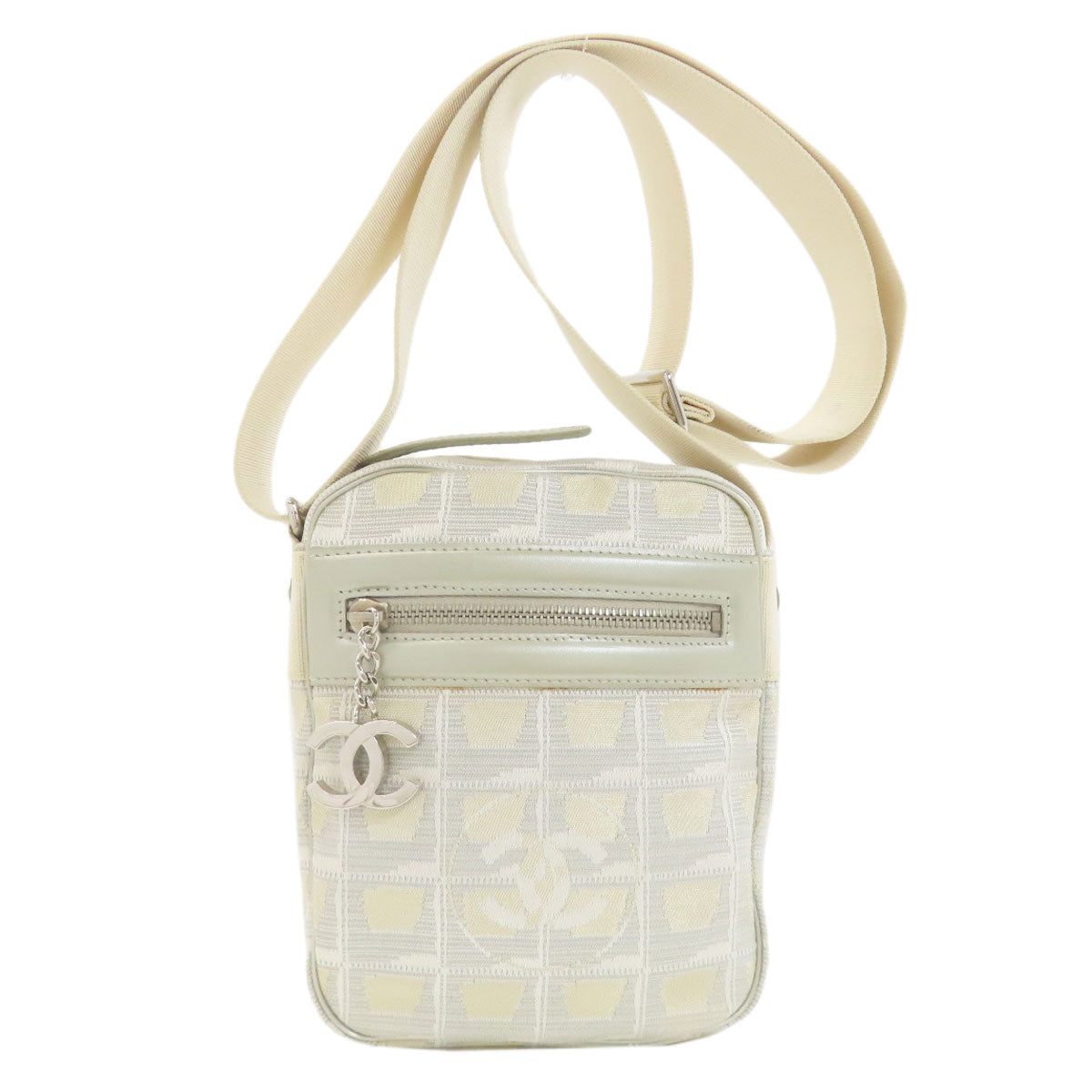 CHANEL シャネル ニュートラベルライン ショルダーバッグ ナイロンジャガード レディース 中古
