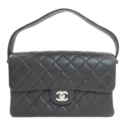 CHANEL シャネル マトラッセ ダブルフェイス シルバー金具 ハンドバッグ グレインド カーフスキン レディース 中古