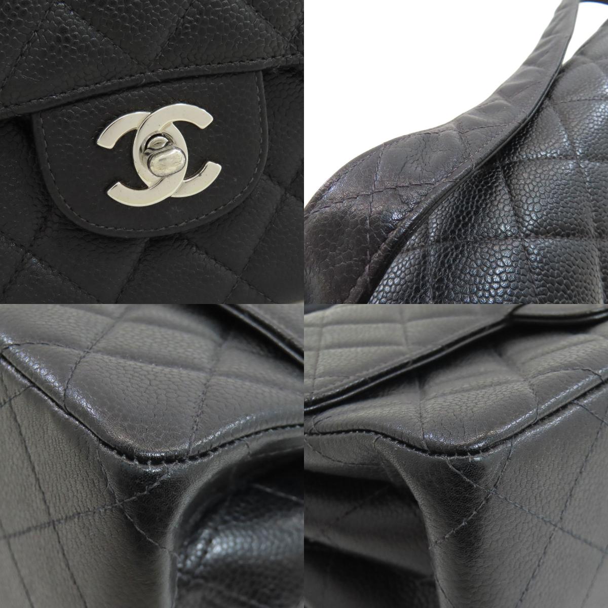 CHANEL シャネル マトラッセ ダブルフェイス シルバー金具 ハンドバッグ グレインド カーフスキン レディース 中古