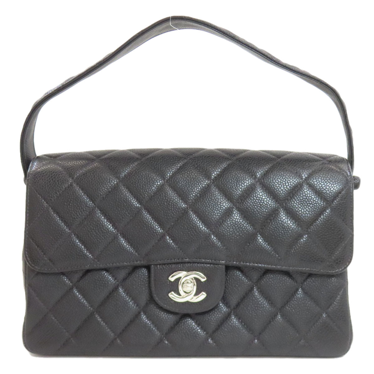 CHANEL シャネル マトラッセ ダブルフェイス シルバー金具 ハンドバッグ グレインド カーフスキン レディース 中古