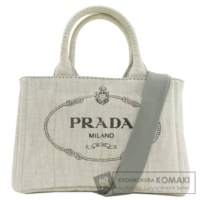 PRADA プラダ 1BG439 カナパミニ 2WAY ハンドバッグ デニム レディース 中古