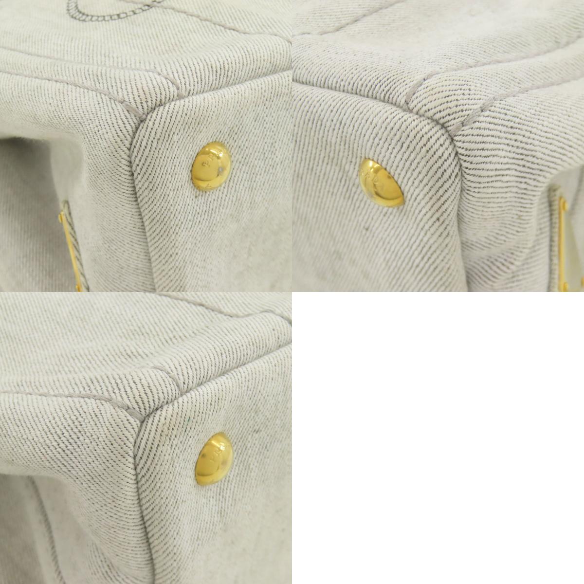 PRADA プラダ 1BG439 カナパミニ 2WAY ハンドバッグ デニム レディース 中古
