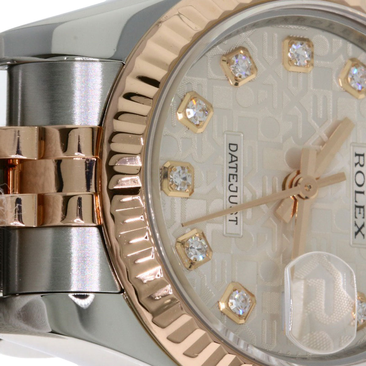 ROLEX ロレックス 179171G デイトジャスト 10P ダイヤモンド 腕時計 SS レディース 中古
