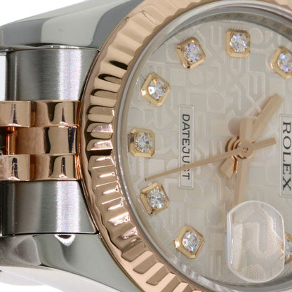 ROLEX ロレックス 179171G デイトジャスト 10P ダイヤモンド 腕時計 SS レディース 中古