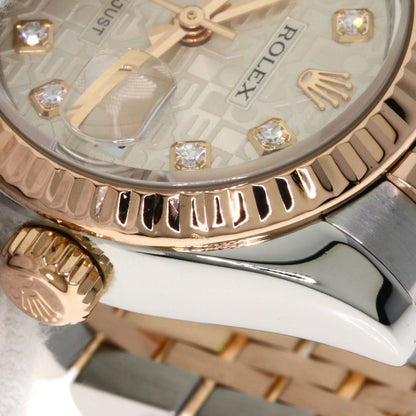 ROLEX ロレックス 179171G デイトジャスト 10P ダイヤモンド 腕時計 SS レディース 中古