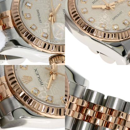ROLEX ロレックス 179171G デイトジャスト 10P ダイヤモンド 腕時計 SS レディース 中古